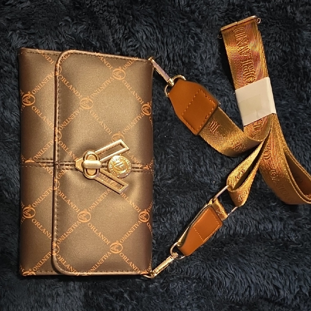 Valentino Orlandi Brown Logo Crossbody Bag with Detachable Strap - Picture 3 of 3